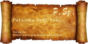 Palicska Szófia névjegykártya